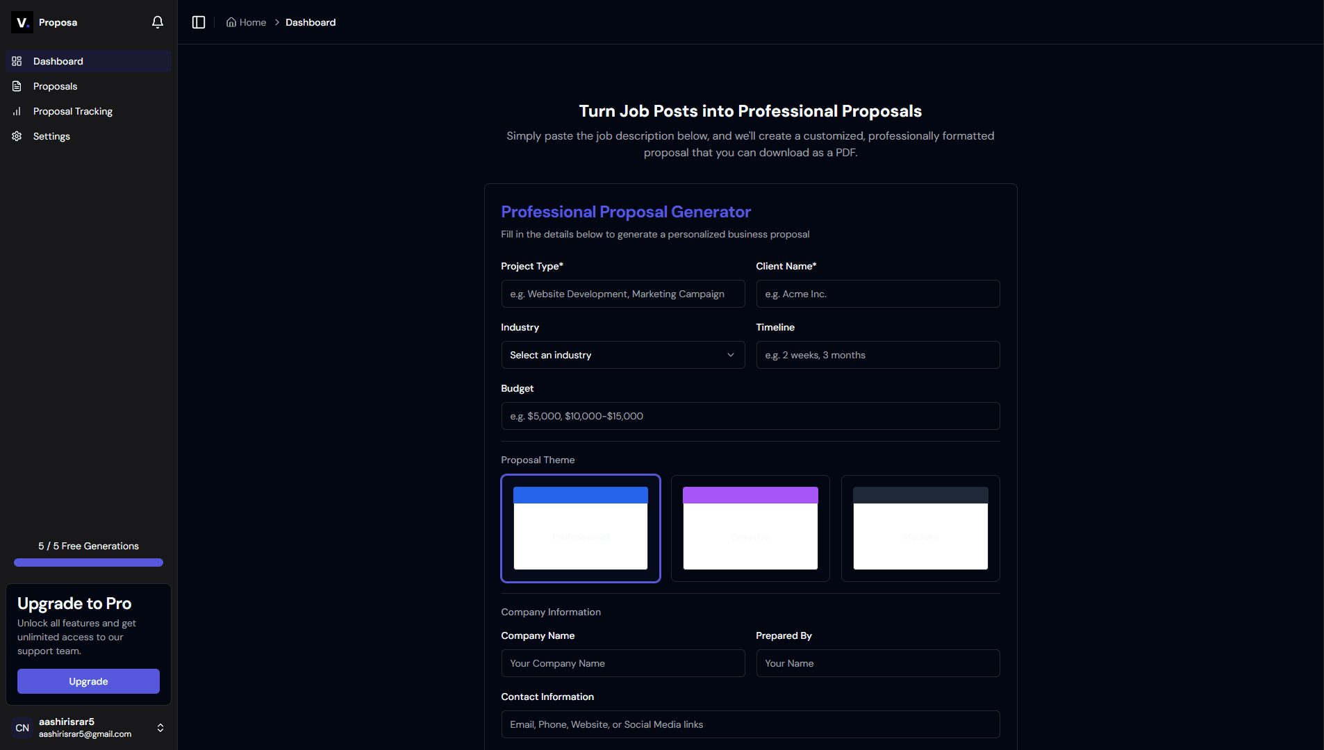 Proposa Interface